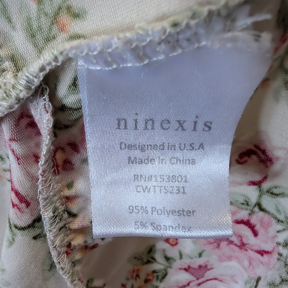 Ninexis Floral Short Sleeve Top Size XL - Picture 2 of 6